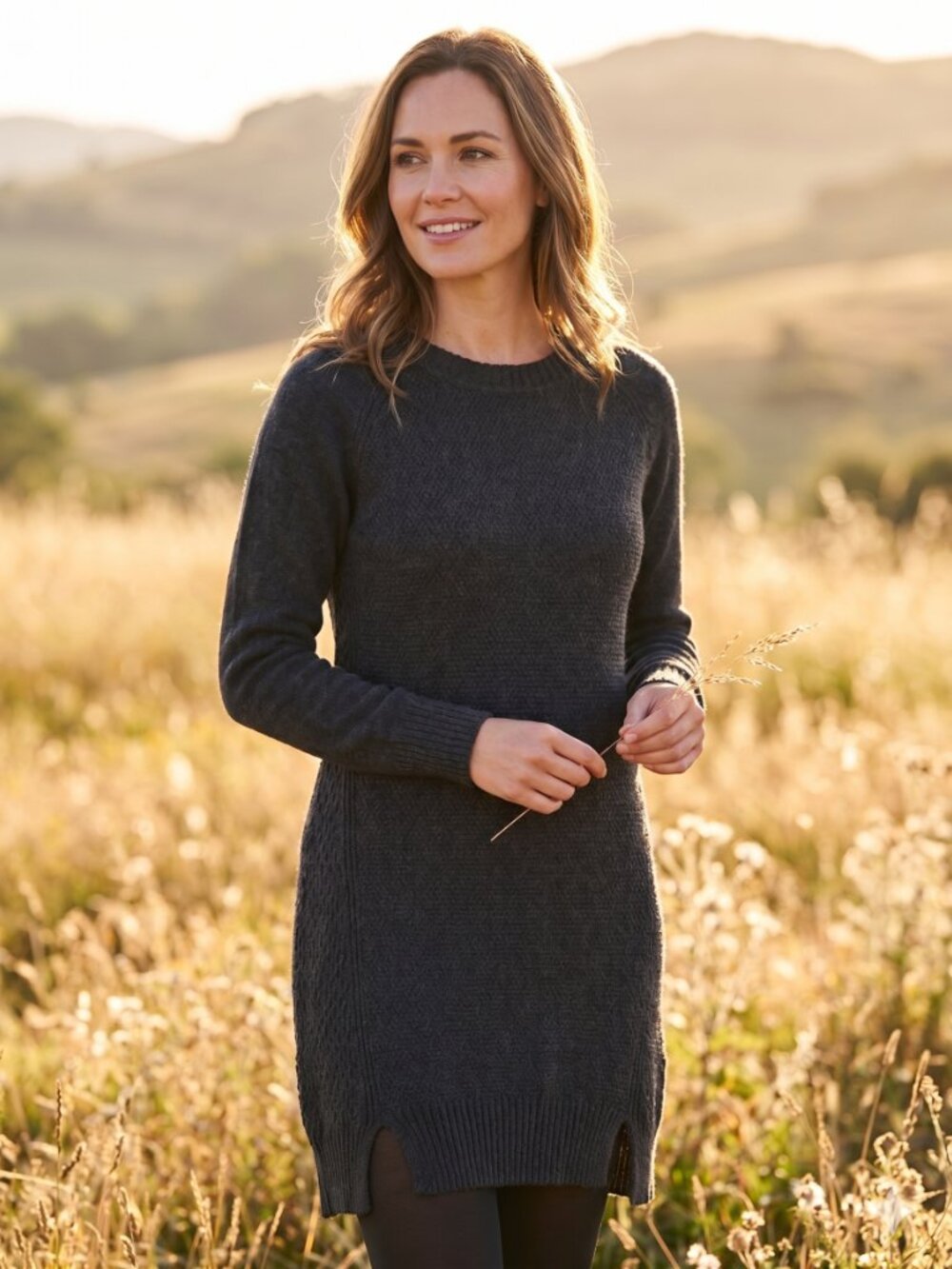Krimson Klover S Merino Wool Knit Sweater Dress Long Sleeve Waffle Gray Apres